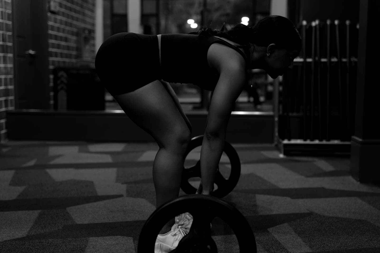 Athlete setting up for a deadlift